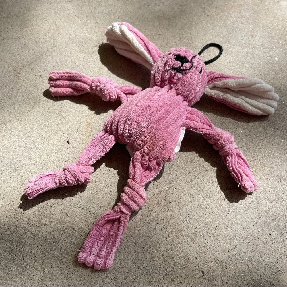Pink Corduroy Bunny Cat Nip Filled Toy
